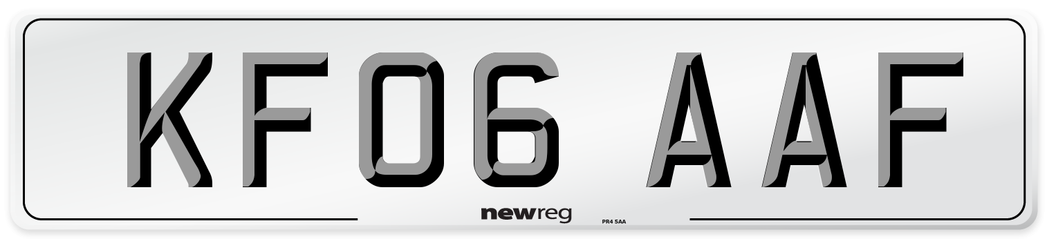 KF06 AAF Number Plate from New Reg
